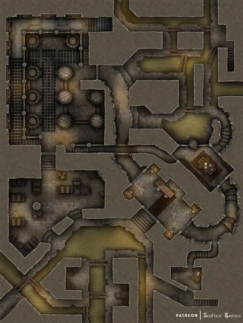 Illegal Sewer Brewery 40x30 Battle Map Battlemaps Cartographers