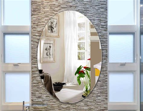 See more ideas about mirror, rectangular bathroom mirror, mirror wall. Buy Glass Oval Frameless Mirror for Bathroom 18 x 24 inches