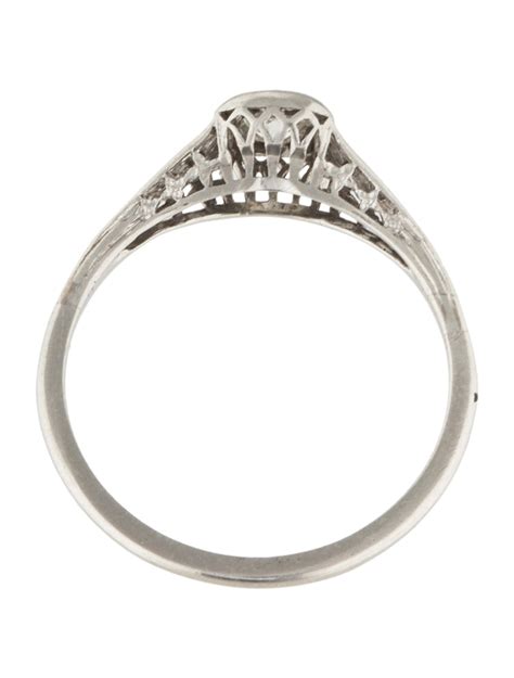 Platinum Diamond Filigree Vintage Engagement Ring Rings Engri20521