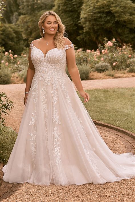 Plus Size Wedding Dress With Corset Back Kensley Description Details Sleeve Type Cap Slee