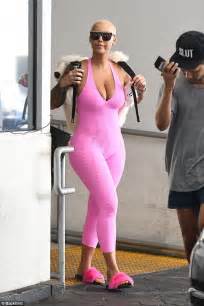 Amber Rose Puts On Busty Display In Catsuit After Botox Daily Mail Online