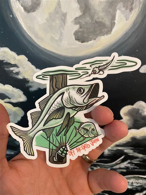Snook Fishing Decal Fly Fishing Fish Sticker Off The Grid John Etsy