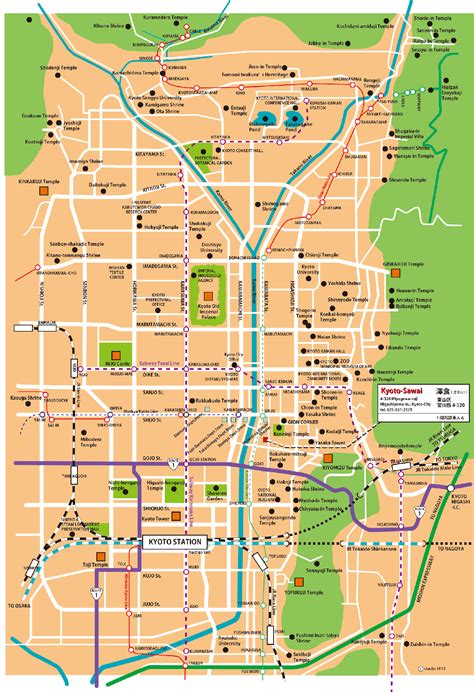 Kyoto City Map Map Of Kyoto Kyōto Was The Capital Of Japan For Over