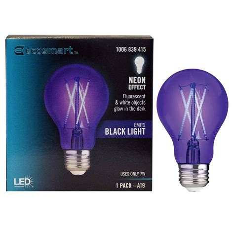 Ecosmart 40 Watt Equivalent A19 Blacklight Ultraviolet Glow In The Dark