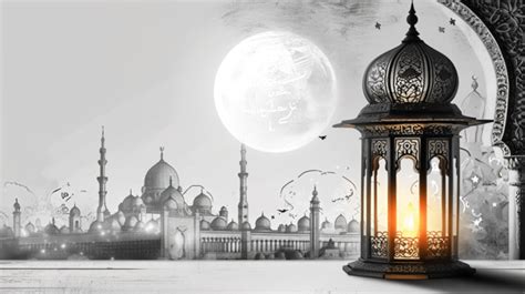 فانوس رمضان مع ابيض اسود عربى اسلامية رمضان Png والمتجهات للتحميل مجانا