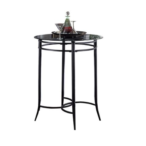 Base is made of metal and finished with openwork pattern. Hillsdale Cierra Mix n' Match Round Glass Top Pub Table ...