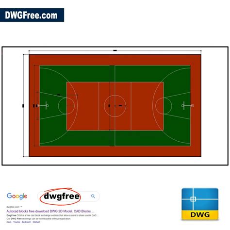 Basketball Court Dwg Drawing Free In Autocad 2d Dwgfree