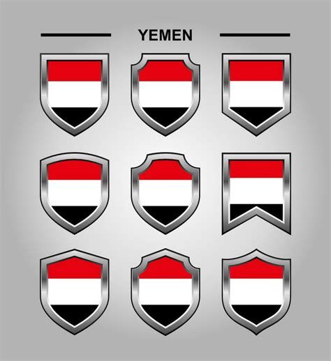 Yemen National Emblems Flag And Luxury Shield 28831580 Vector Art At