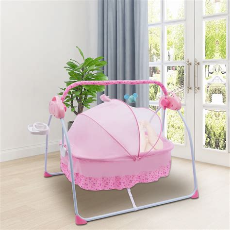 Zhdnbhnos Auto Swing Electric Baby Crib Cradle Infant Rocker Bed