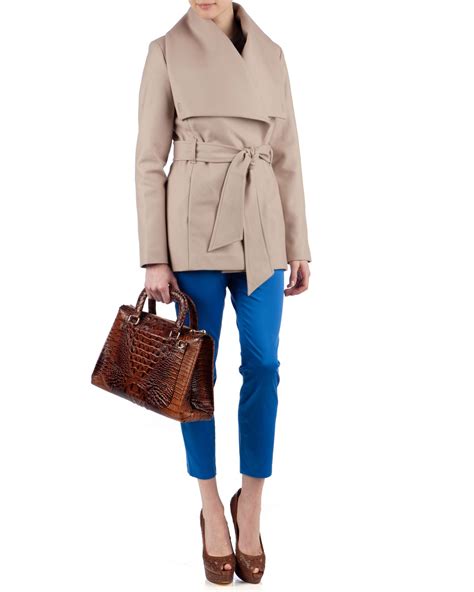 Chanel exquisite styling with the ted baker sandra long wool wrap coat. Ted baker Delphi Coat in Natural | Lyst