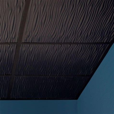Revitalize your home decor with the classic look of ceiling tiles. Genesis 2 ft. x 2 ft. Drifts Black Ceiling Tile-751-07 ...