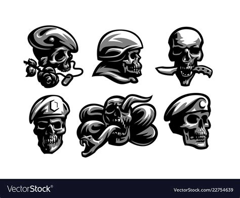 Set Of Skull Emblems Royalty Free Vector Image