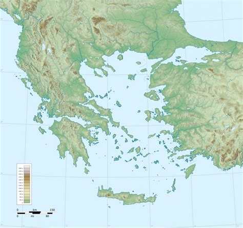 Geographical Map Of Greece Topography And Physical Features Of Greece