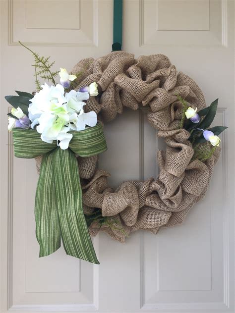 Spring wreath, Summer wreath, everyday wreath, burlap wreath | Burlap wreath, Summer wreath, Wreaths