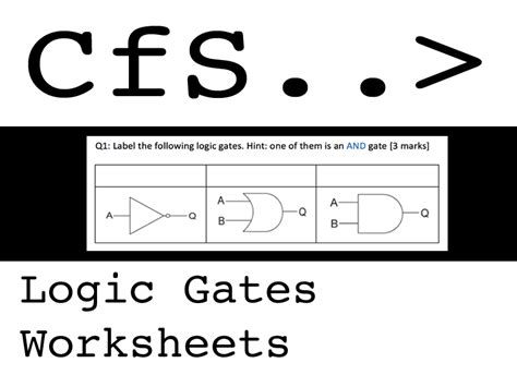 Logic Gates Worksheets Teaching Resources
