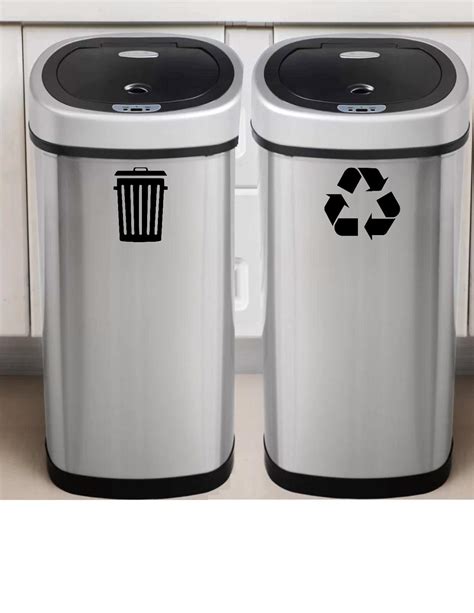 trash and recycle symbol decals home organization label etsy