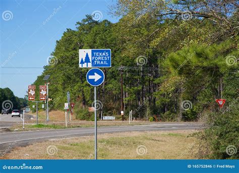 Texas Forest Trail Sign Piney Woods East Texas Stock Photo Image Of