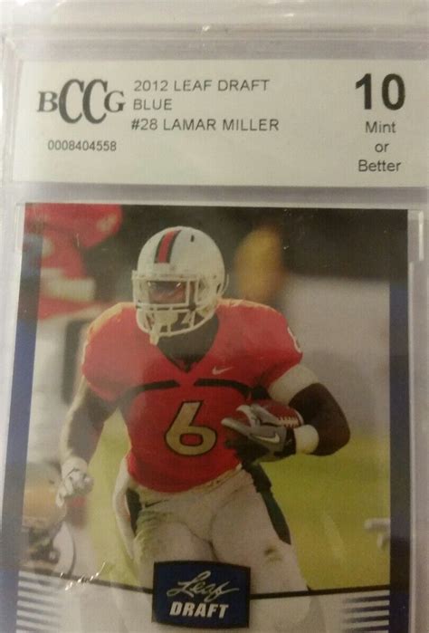 2012 Leaf Draft Blue 28 Lamar Miller Bccg 10 Ebay