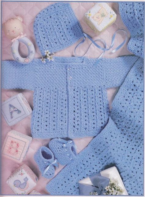 Crochet Baby Layettes Crochet Patterns 3 Lacy Sets Crochet Crochet