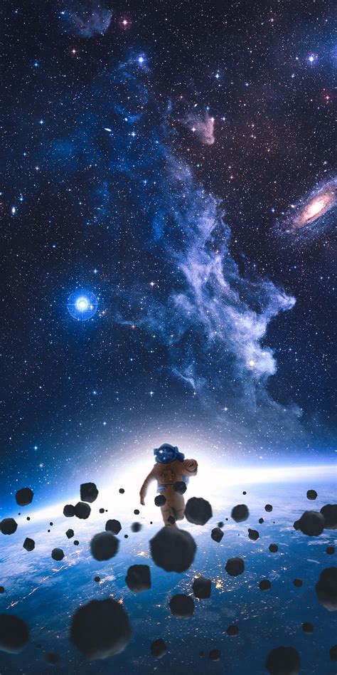 1080x2160 Astronaut Running In Space 4k One Plus 5thonor 7xhonor View