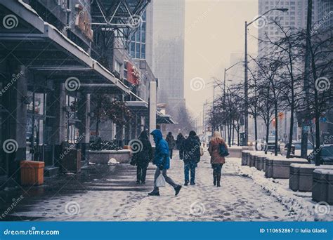 Winter In The Downtown Toronto Editorial Photography Image Of White