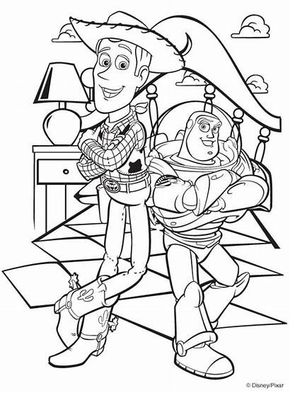 Woody Coloring Story Toy Pages Cartoon Disney