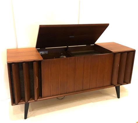 The home of your dreams is just an overstock order away! Striking Small American Midcentury Walnut Console Stereo ...