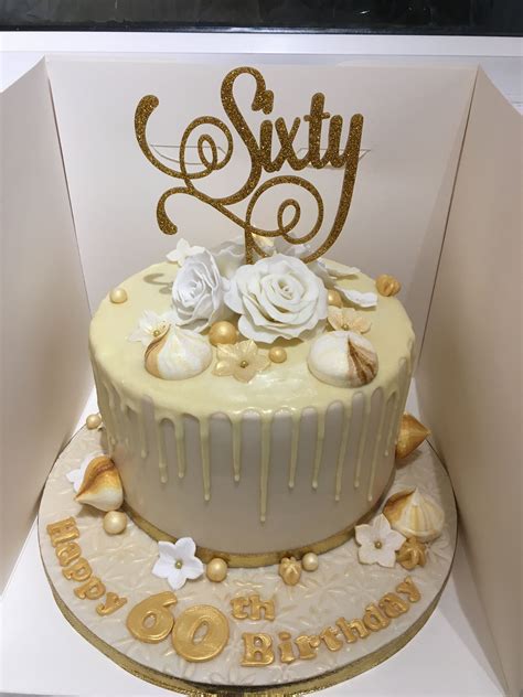 Elegant 60th Birthday Cake