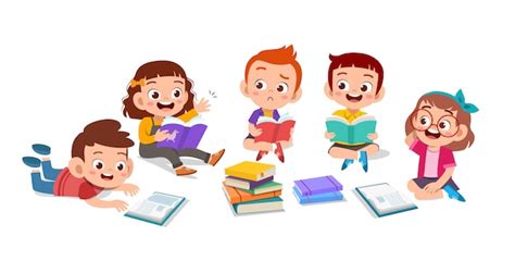Student Reading Illustration Vector Free Download