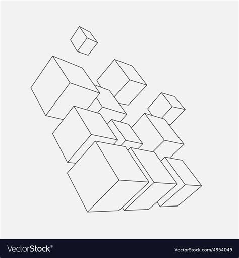 Composition 3d Cubes Royalty Free Vector Image