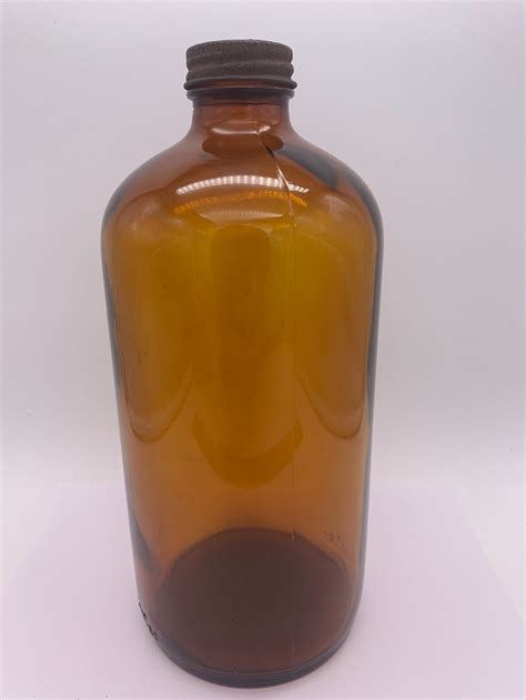 Large Brown Glass Bottle Duraglas Etsy