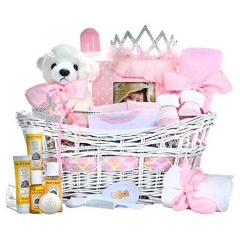 Baby gift sets are a great gift idea for a baby shower as they are useful for those early newborn days. Princess Newborn Baby Girl Gift Basket at Send Flowers