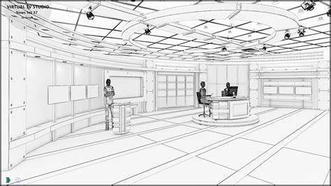 Virtual Tv Studio News Set 27 3d Model Cgtrader