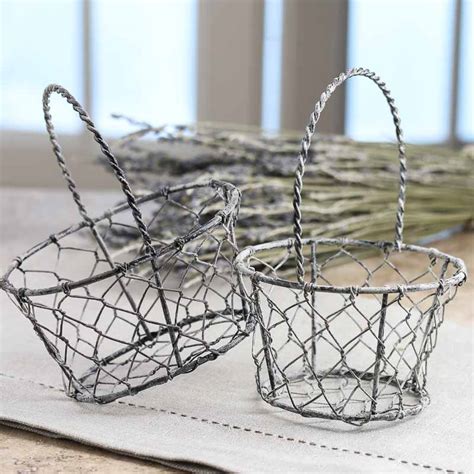 Small Country Chicken Wire Basket Whats New Home Decor