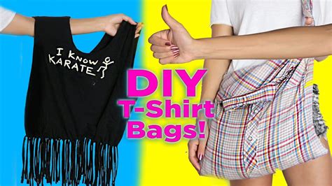 The video also has tips for how to attach neckband and hem band. DIY T-Shirt Bag / No Sew / 2 DIY T Shirt Tote Bags / Easy ...