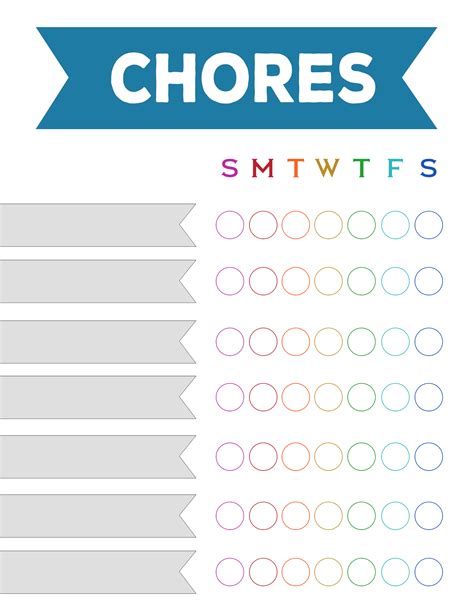 Printable Chore Charts Free
