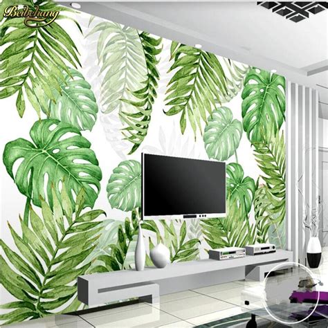 Beibehang Nordic Tropical Plant Leaves Photo Wallpaper 3d Landscape