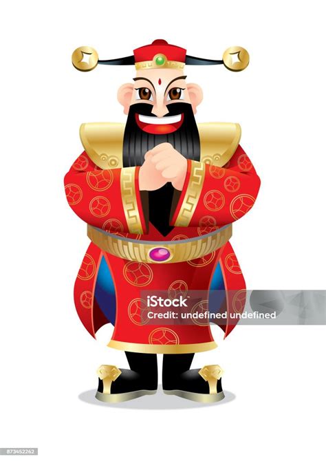 A Chinese Wealth God With Greeting Post Stock Illustration Download