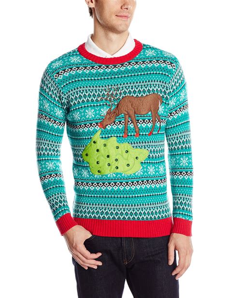 Blizzard Bay Reindeer Vomit Puking Ugly Christmas Sweater Tacky Mens Adult Small Ebay