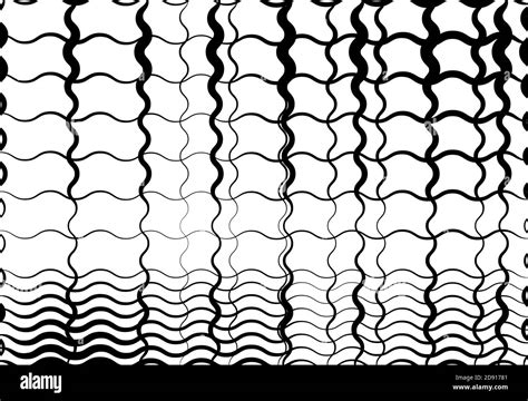 Grid Mesh Of Wavy Undulating Waving Billowy Lines Abstract Black
