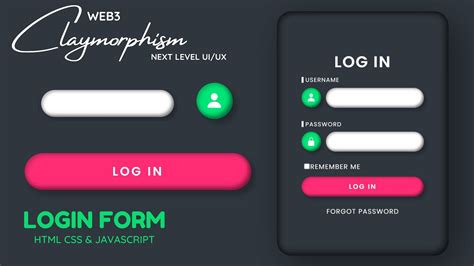 Web Tutorial Clay Morphism Login Form Using HTML CSS UI UX Design