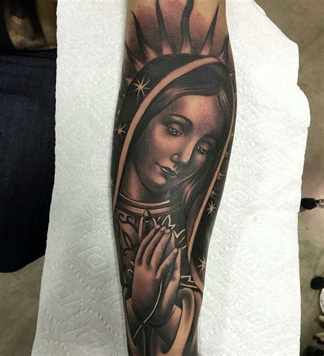 Half Sleeve Tattoo Mother Mary Tattoos Best Sleeve Tattoos