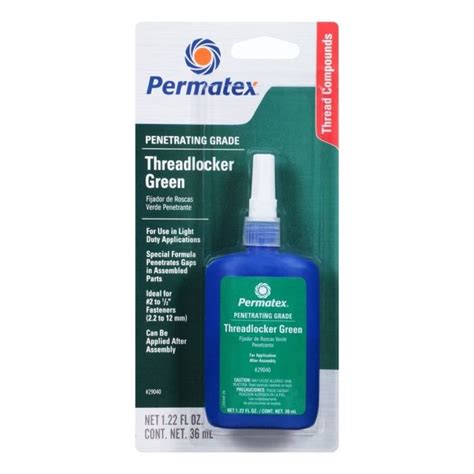 Permatex Green Penetrating Grade Threadlocker Fortnine Canada