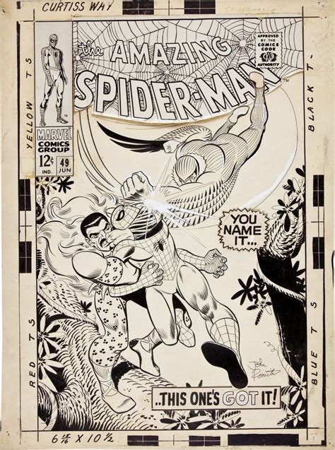 Amazing Spider Man 49 John Romita Sr Book Cover Art Comic Art Romita