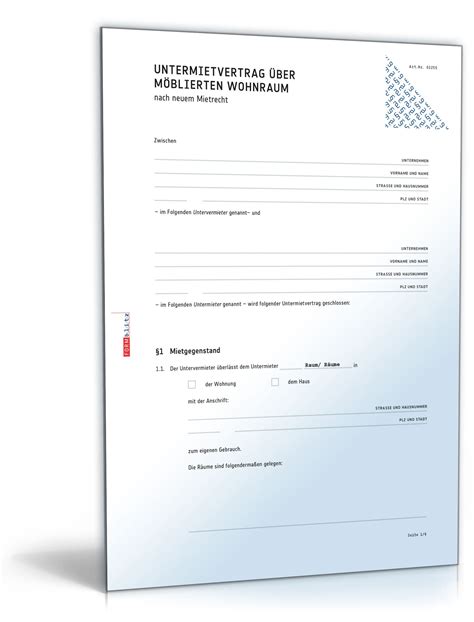 Schnell angaben zur immobilie machen. Untermietvertrag möblierte Wohnung: Muster zum Download