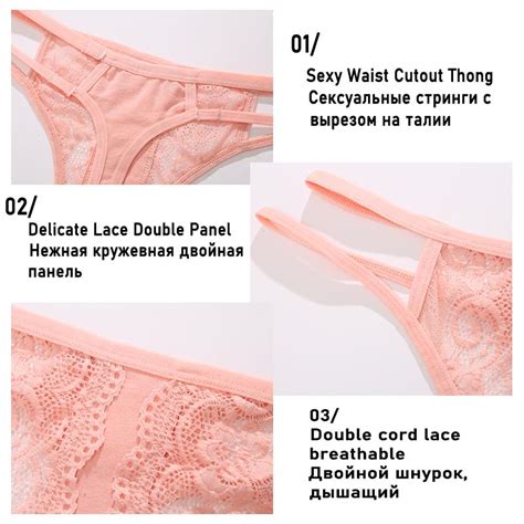 cheap 3pcs set sexy lace panties for women perspective hollow out thong g string female