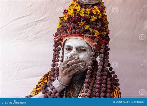 Portrait Of Naga Sadhu At Kumbh Mela Editorial Stock Photo Image Of Hinduism Hindu