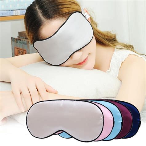Sleeping Silk Eye Mask Travel Relax Aid Blindfolds Double Sided Shading