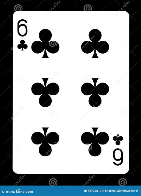 six of clubs playing card stock image image of clubs 86723819