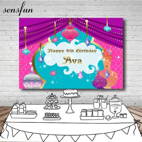 happy 1st birthday party photo backdrop shimmer shine purple curtain customized photography